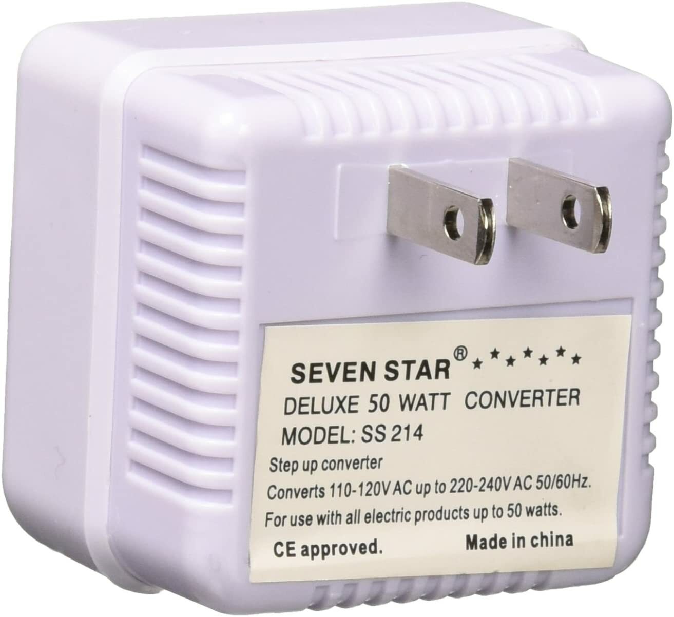 50 Watts Step Up Travel Converter – Compact Size Allows You to use Overseas 220-
