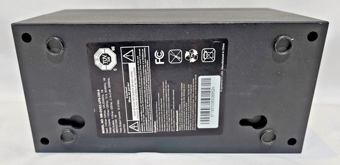 WattBox WB-OVRC-UPS-350-6 Compact 350VA 6-Outlet Battery Backup UPS OvrC – Used
