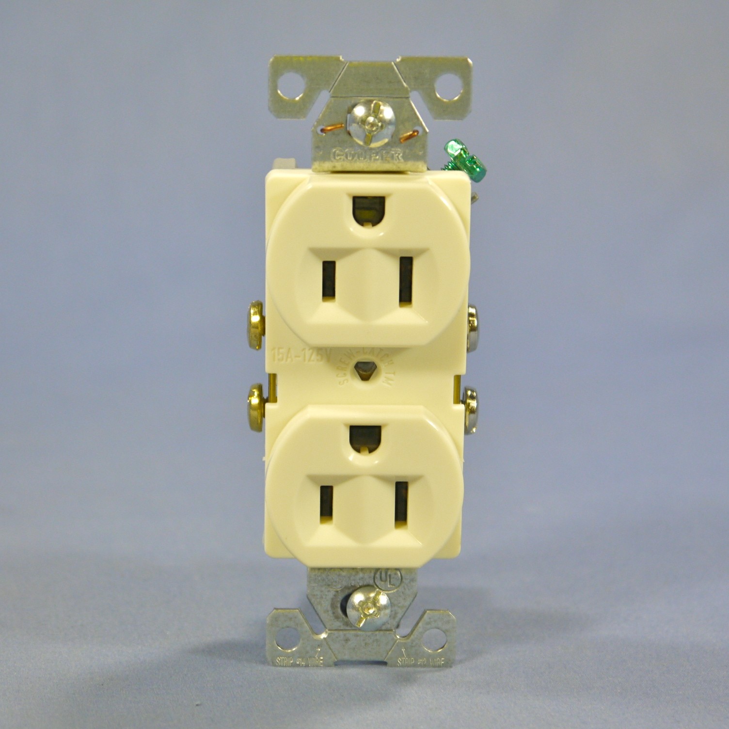 Cooper CR15A Almond 15A Outlet Receptacle NEMA 5-15R 125V Bulk Commercial Grade