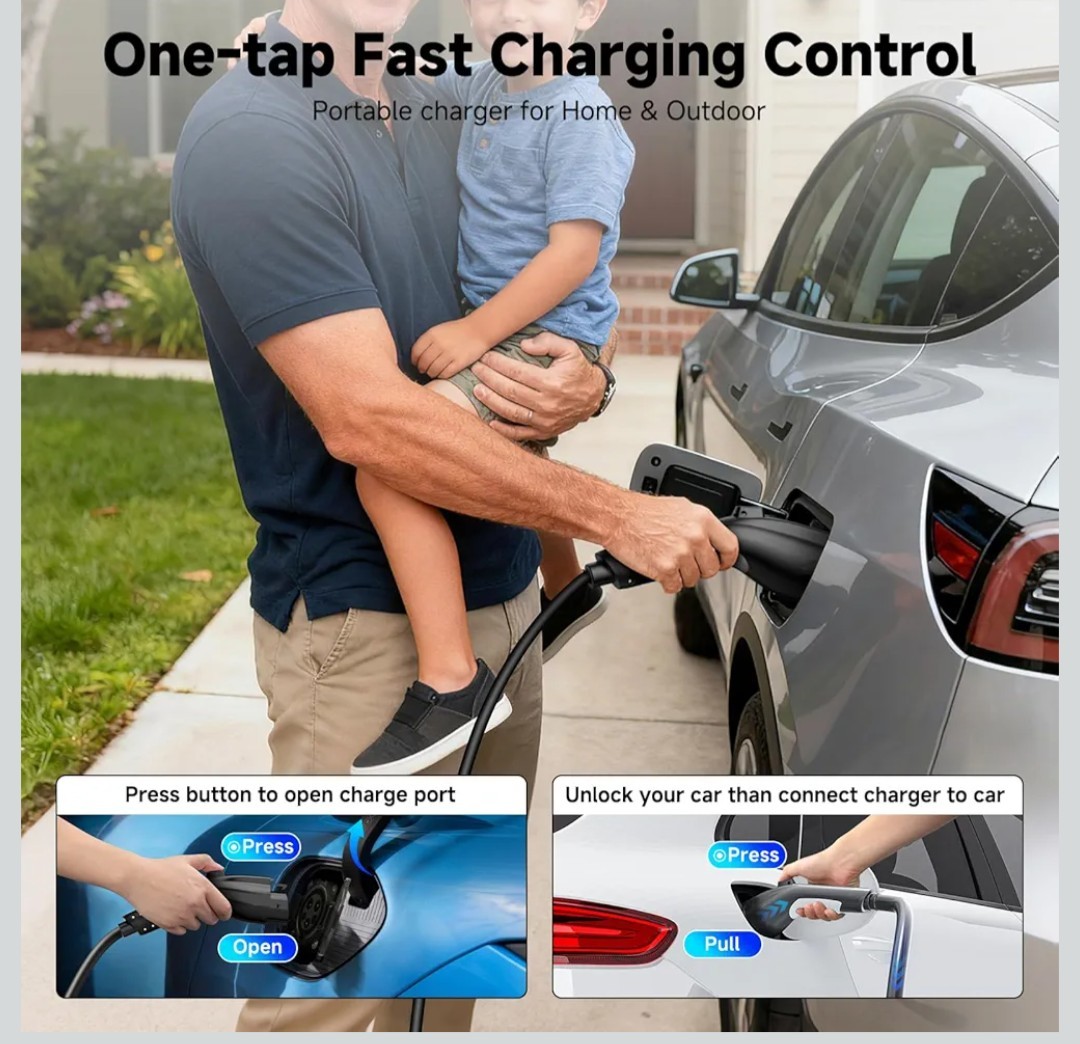 Engerbison Level 1&2 Portable EV Charger (WiFi) with App Control, 8-16Amp…