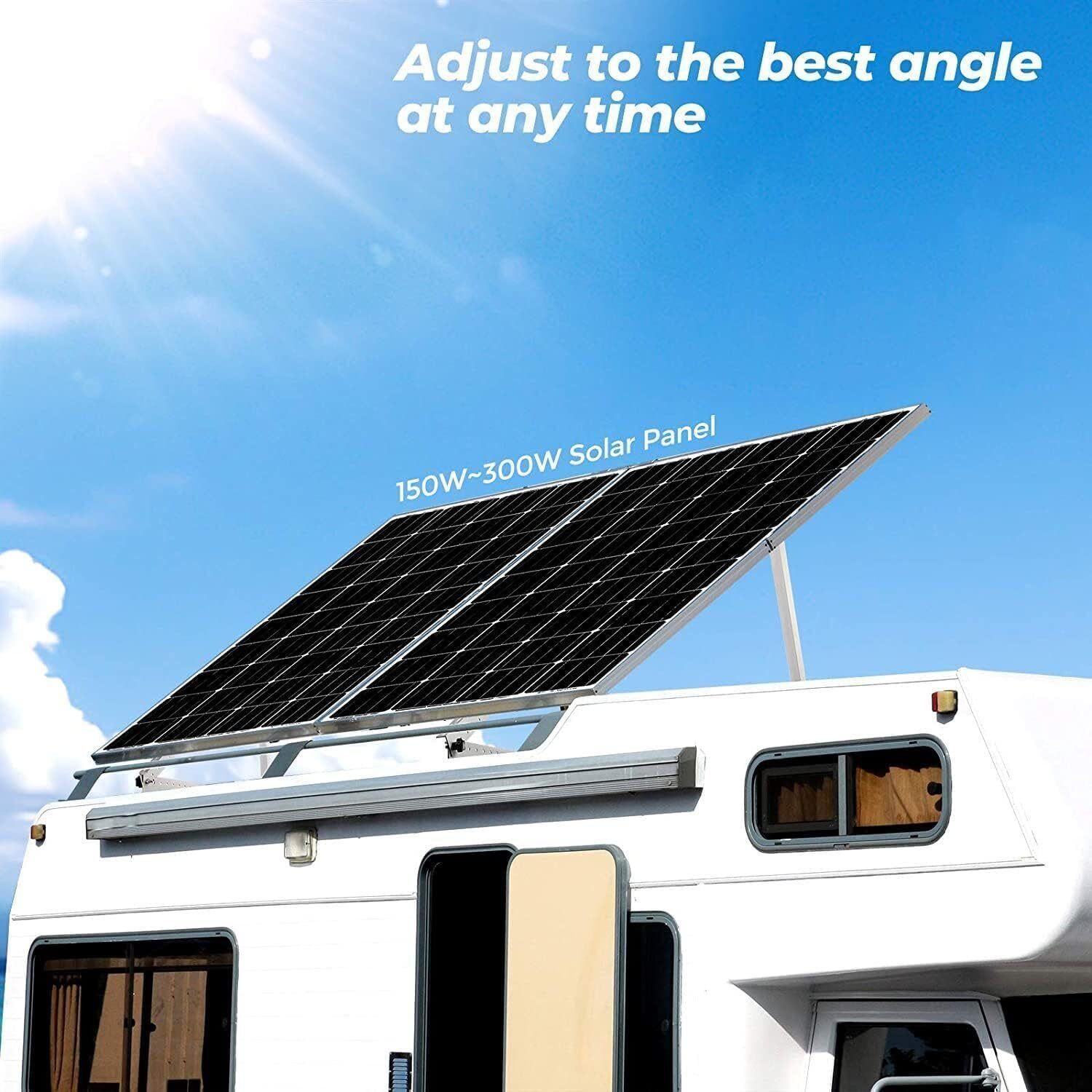 28″ Solar Panel RV Tilt Mount Brackets Ground Roof Flat Surface Adjustable Fram