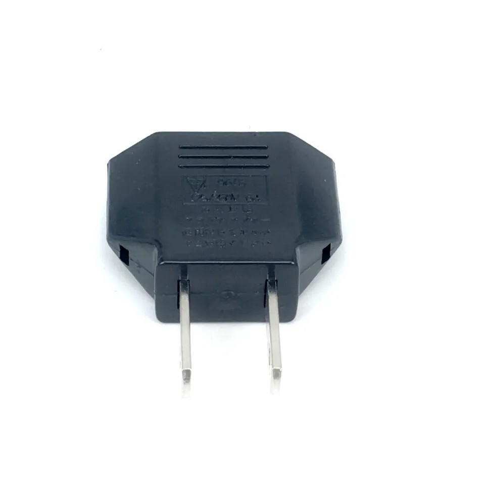 New Euro EU to US USA Power Plug Converter Adapter with Two Holes ABS Black 1 PC