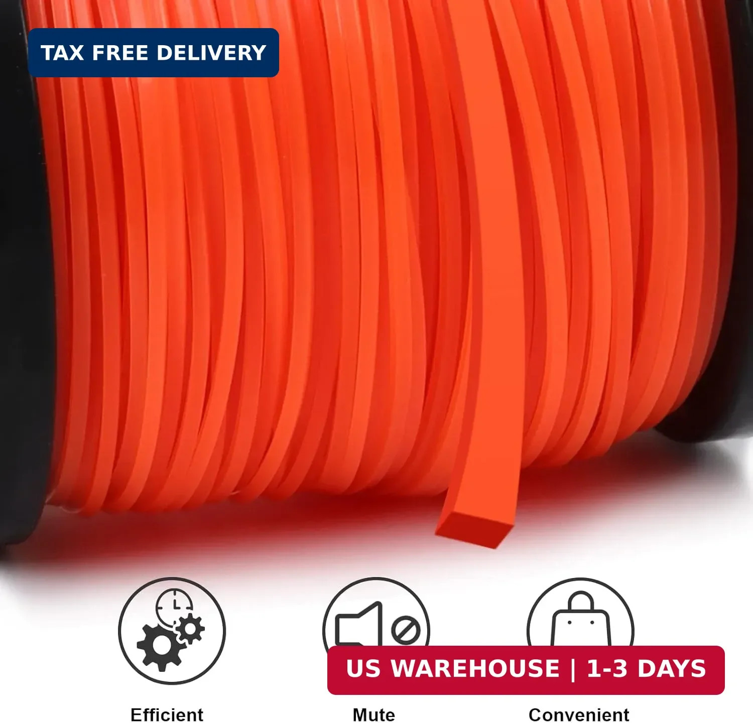 0.095″ Square Eater String 330FT Heavy Duty Nylon Trimmer Line Orange