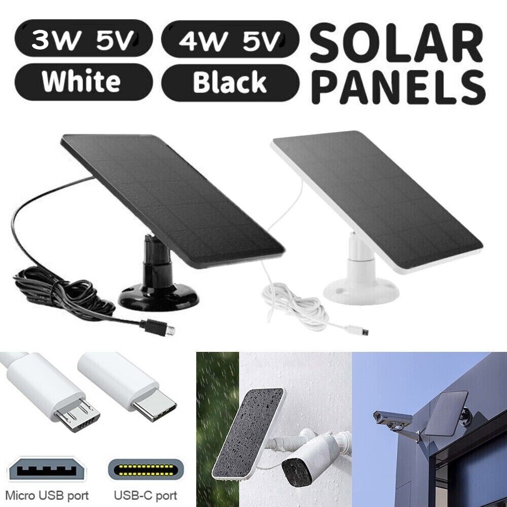 4W Solar Panel for Ring,Blink,Eufycam,Wyze,Reolink Rechargeable Battery Camera