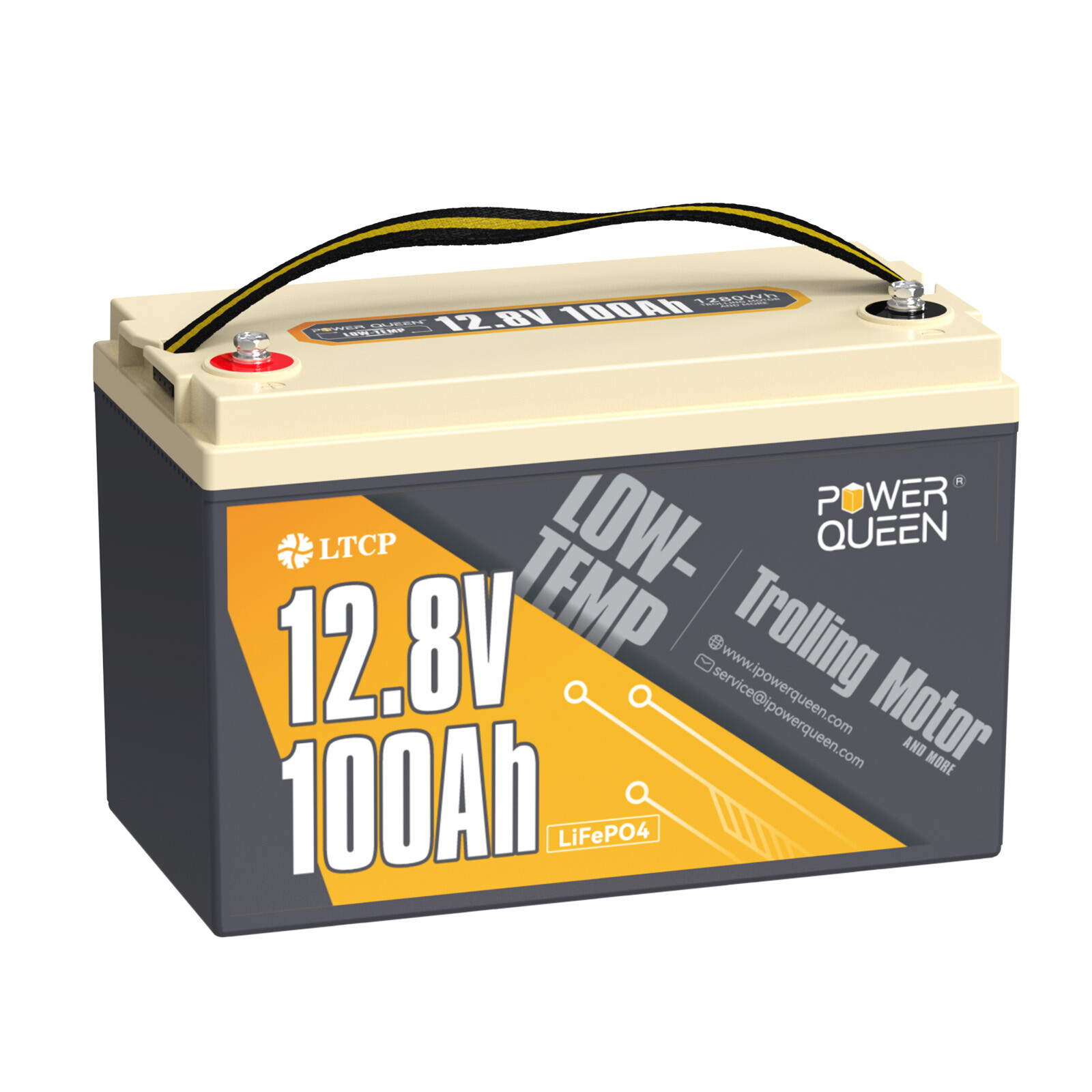 Power Queen 12V 100Ah Low Temp Protection LiFePO4 Battery With 14.6V 20A Charger