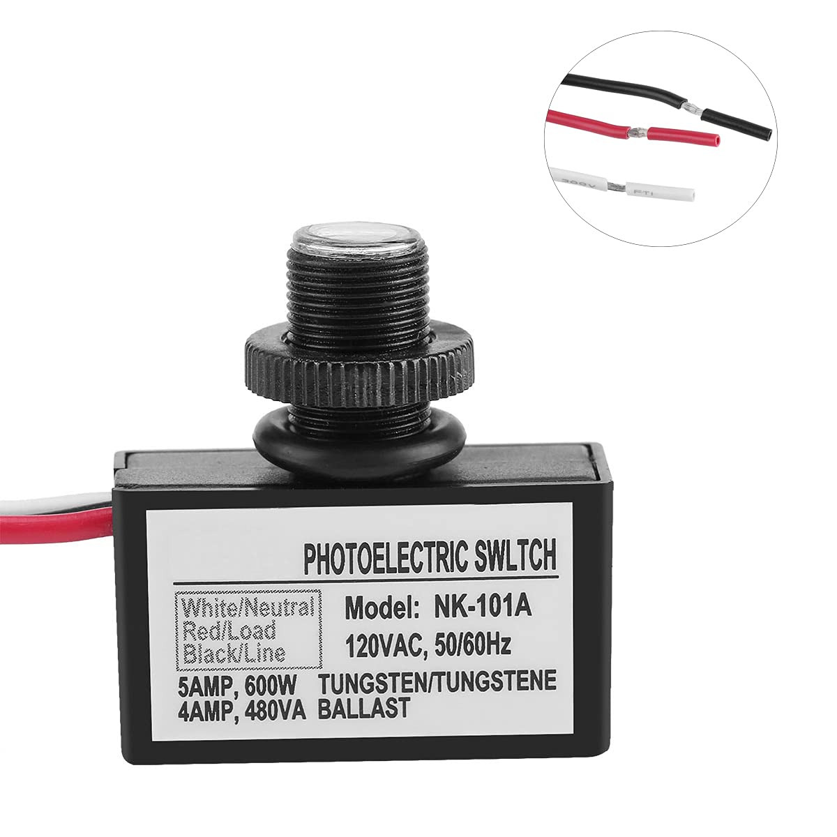 2 Pack Light Control Sensor Button Switch,2 Pack Photoelectric Switch,120V AC Ou