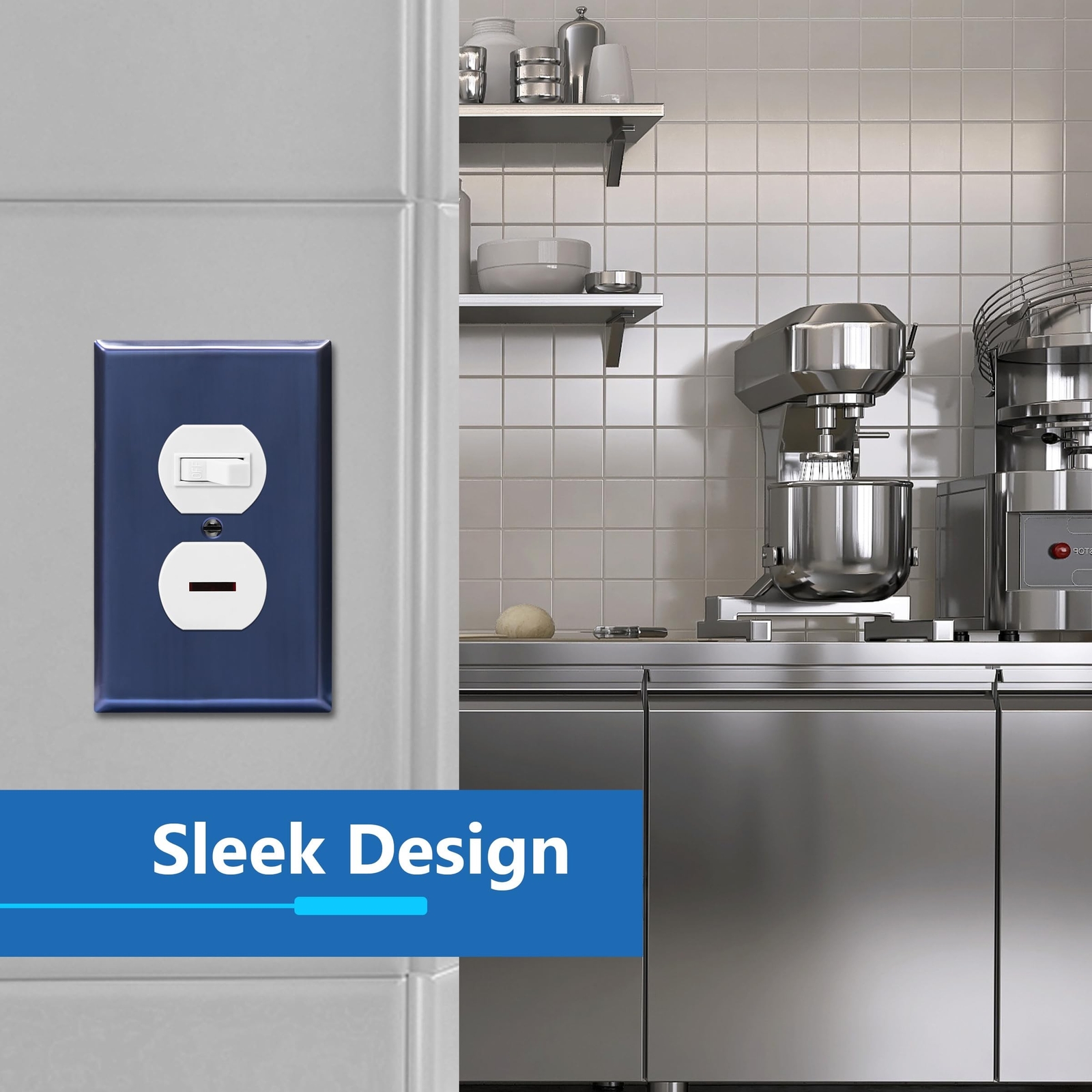 LIDER Duplex Receptacle Metal Wall Plate, Impact and Corrosion Resistant, Met…