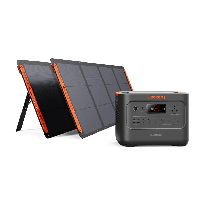 Jackery Explorer 3000 v2 Black Portable Power Station with 200W Solar Panel Set