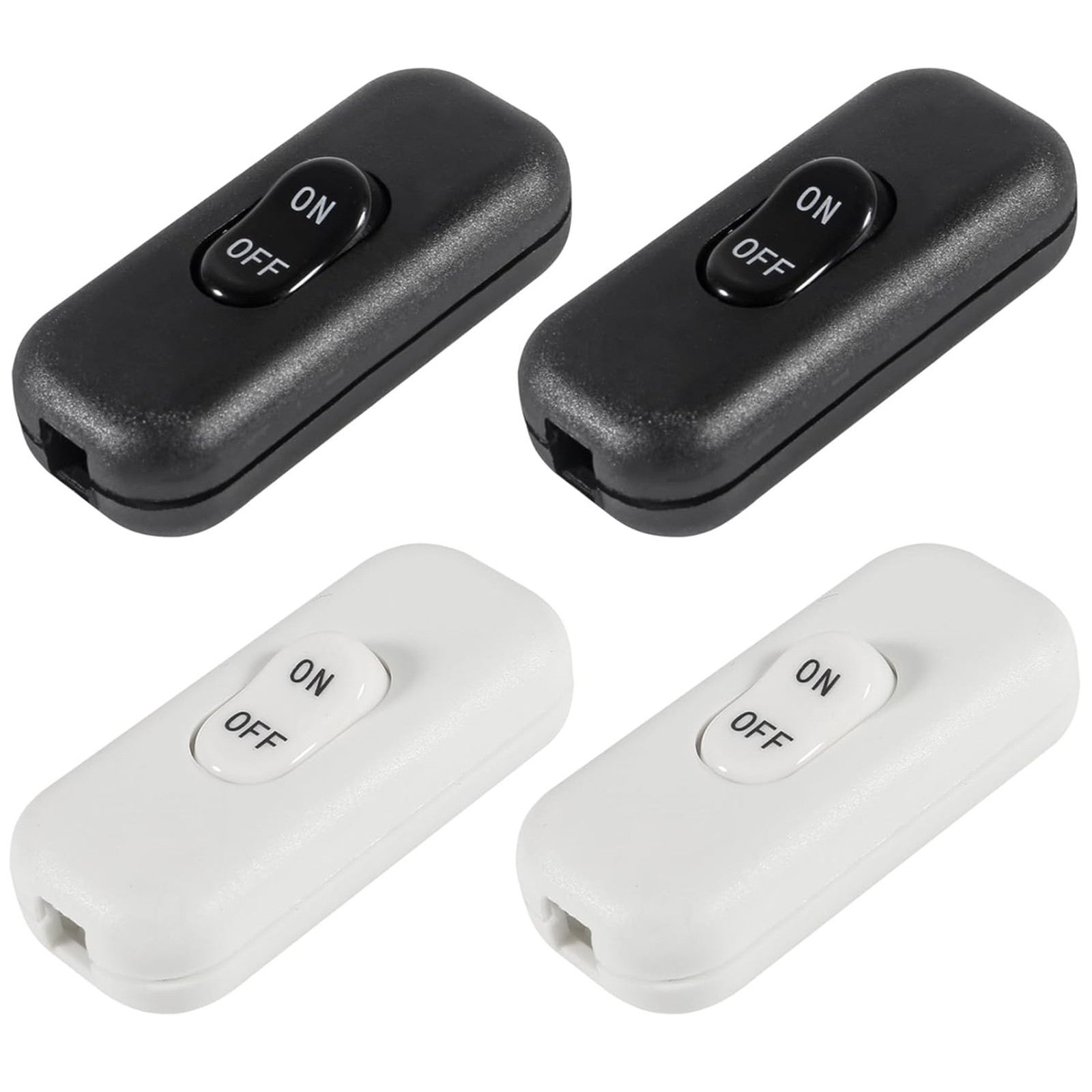 4 Pack Inline Cord Switches AC 250V 6A On Off Lamp Switch Plastic Handle For
