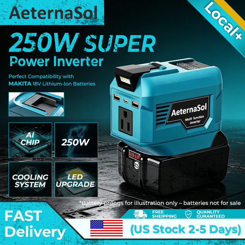 220W Power Inverter Peak 500W Portable Power Supply for Makita 18V Battery