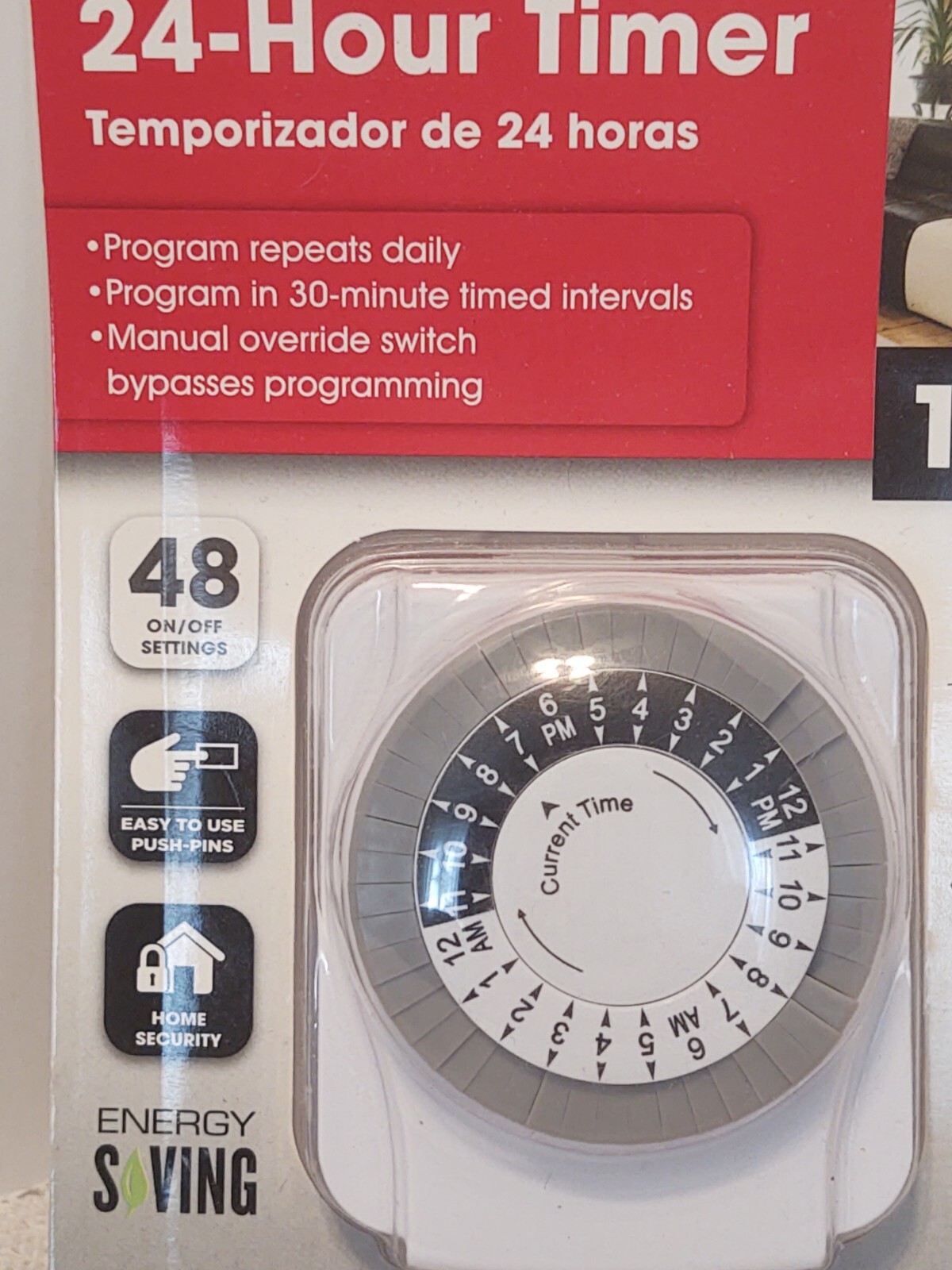 Prime 24-Hour Timer Indoor Energy Saving 1 outlet Easy to Use 125 volts New