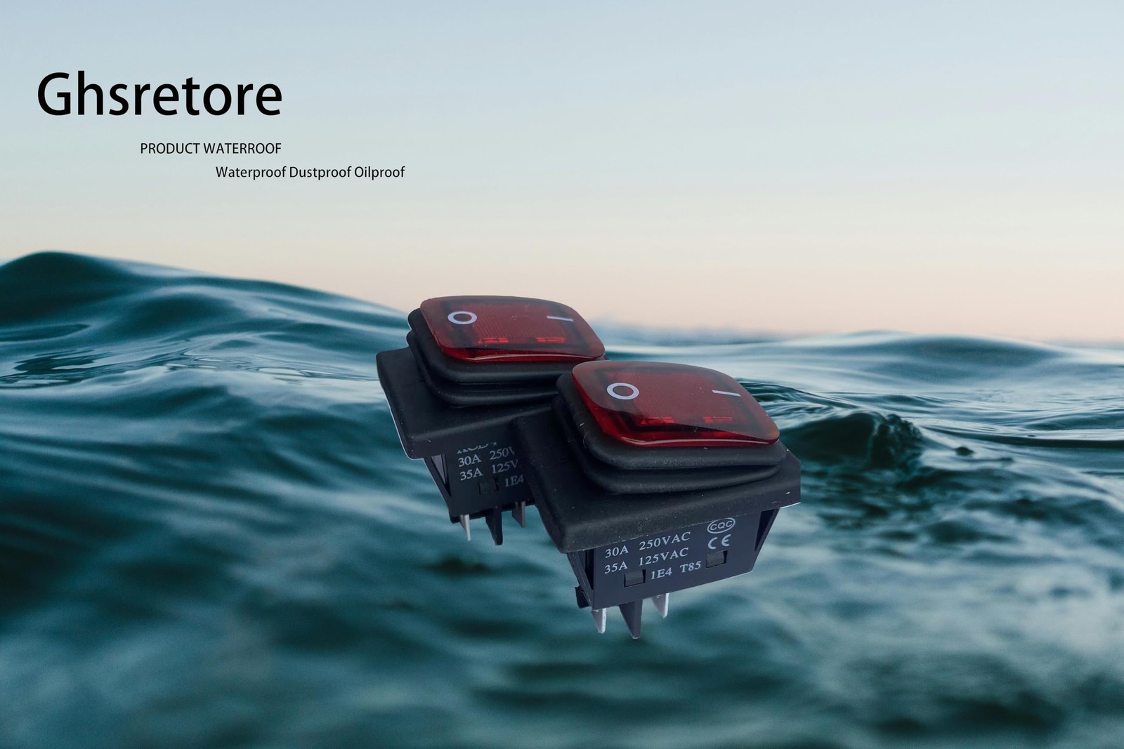 Ghsretore Pack of 2 30A Power Switch 125V/250V AC Boat Rocker Black