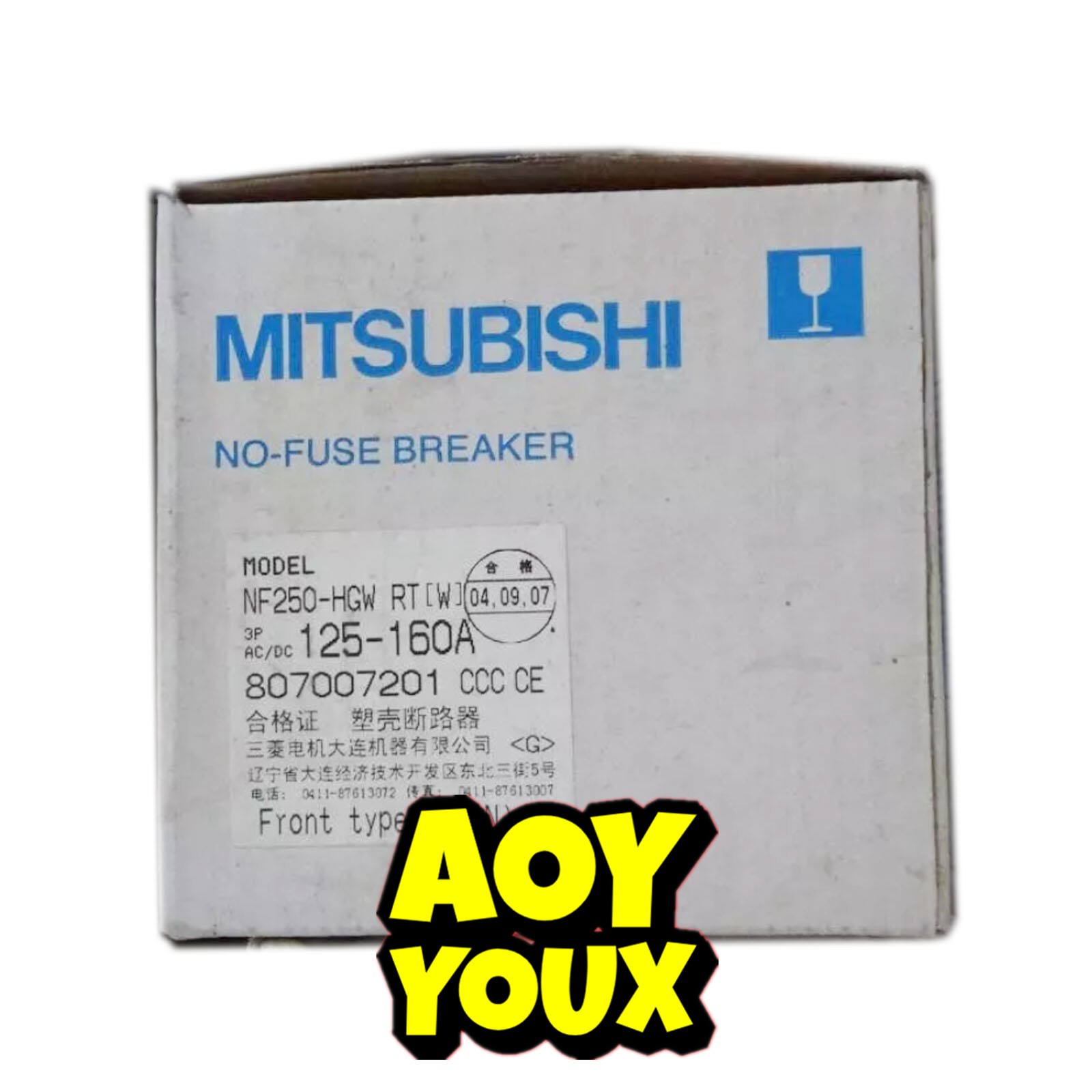1pcs New Mitsubishi Plastic Case Circuit Breaker NF250-HGW 3P 160A