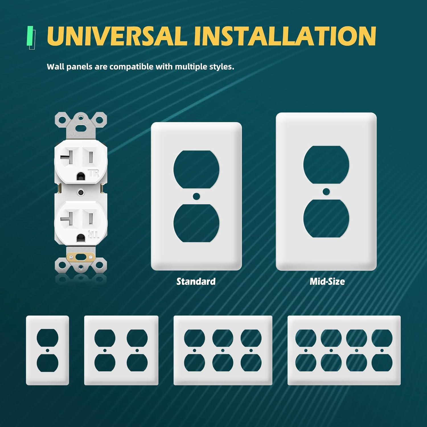 10 Pack 20A Tamper Resistant Duplex Outlet Wall Receptacle UL White TR