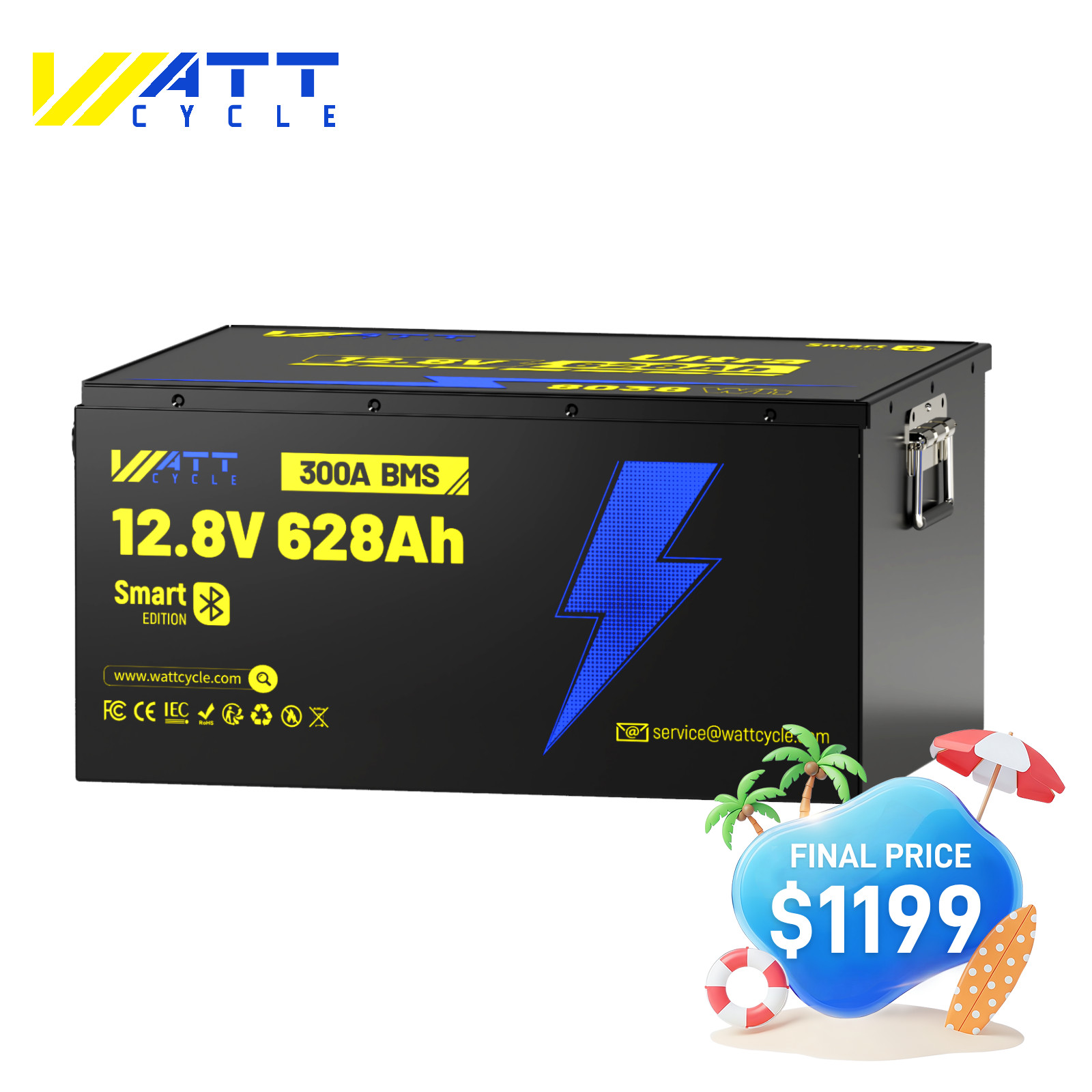 12V 628Ah LiFePO4 Lithium Ultra Battery Built-in 300A BMS Bluetooth Home Storage