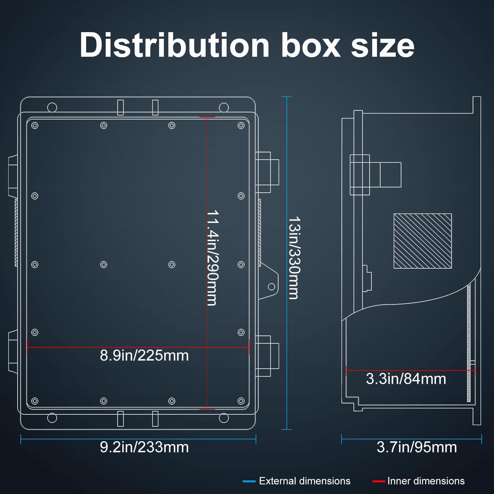 Namunanee Outdoor Electrical Junction Box, ABS Water Resistant Enclosure with…