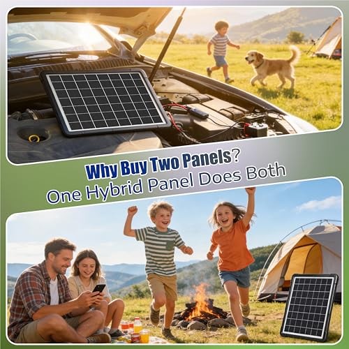 20W Hybrid Solar Battery Charger & Maintainer 12V + USB Hub Kit hybird panel 01