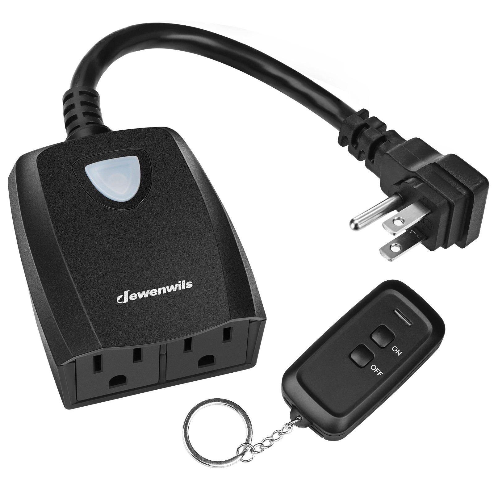 DEWENWILS Waterproof Outdoor LED Light Wireless Remote Control Outlet Plug In