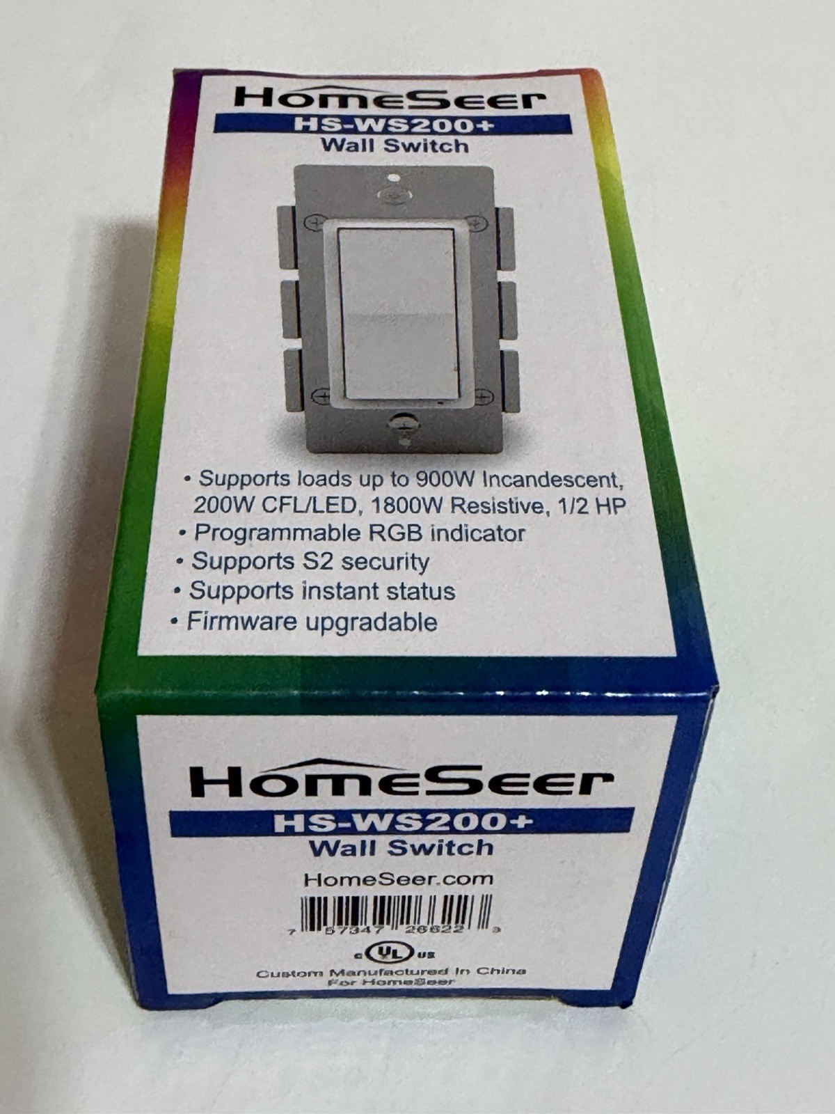 HomeSeer HS-WS200+ Z-Wave Plus Smart Wall Switch Brand New