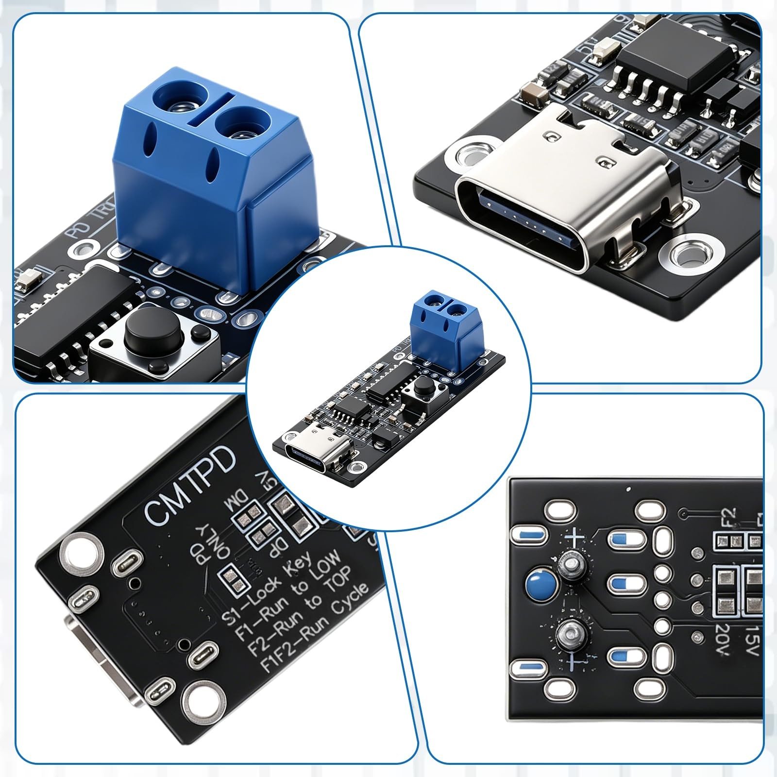 2PCS 100W 5A USB-C Fast Charge Module Type-C Female -Terminal Output