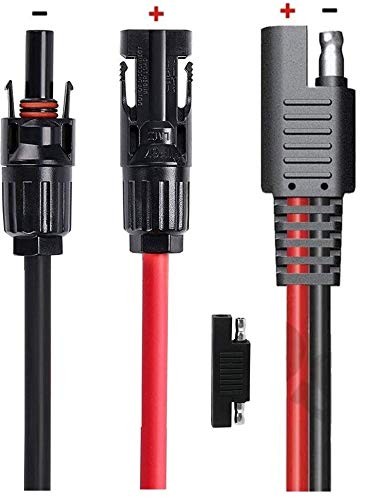 Solar Panel to SAE Adapter With MC4 Connector Extension 20 inches, MC4-SAE