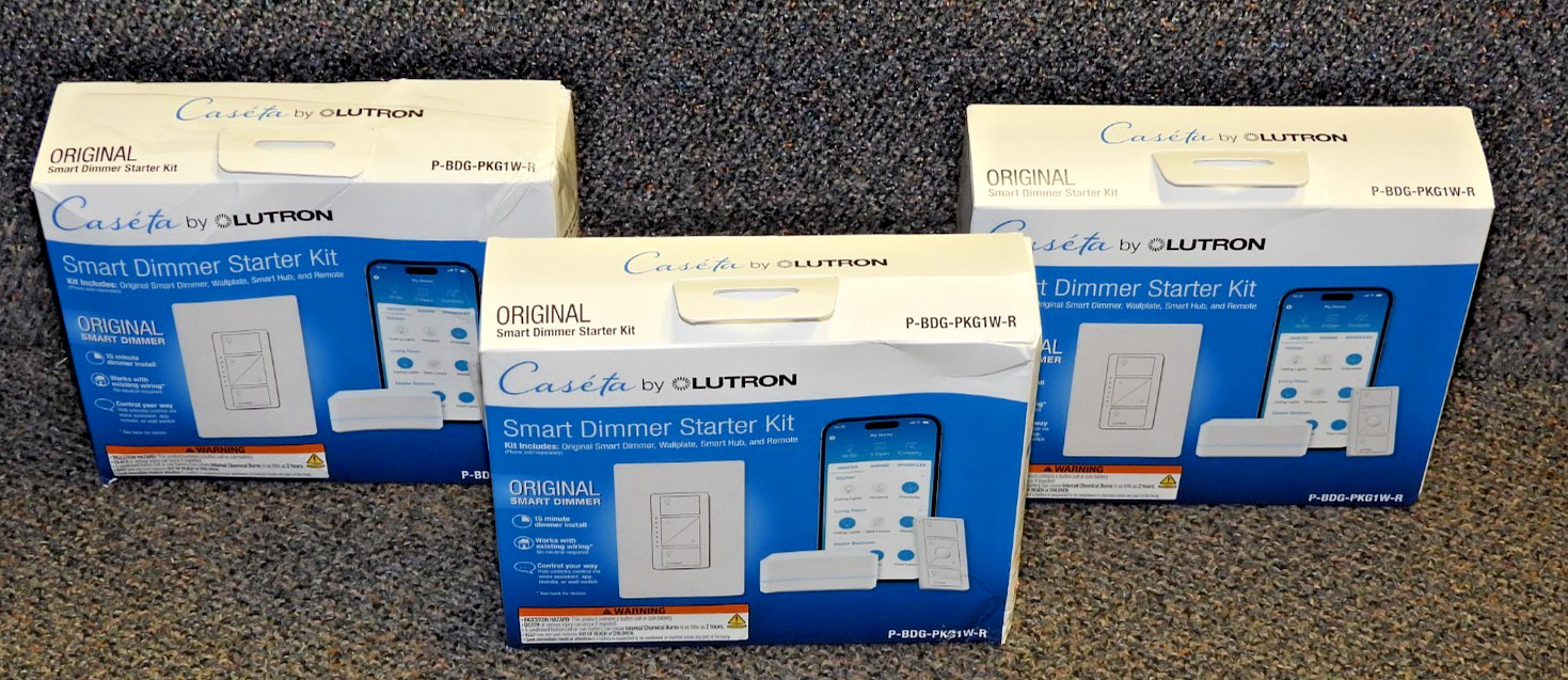 3-Lutron Caseta Wireless Original Smart Dimmer Starter Kits P-BDG-PKG1W Open Box