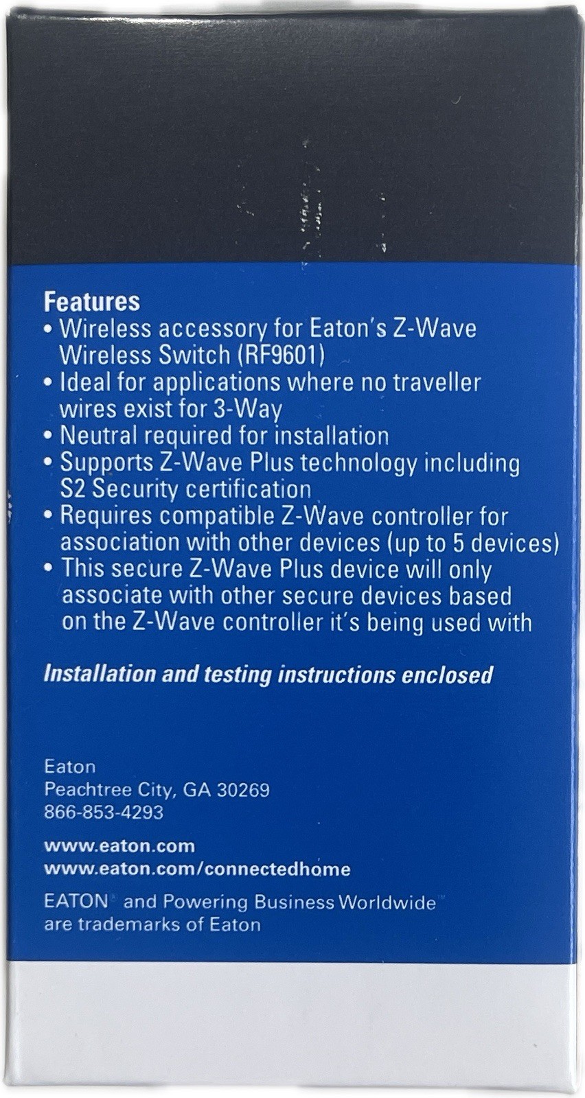 Eaton RF9617AW Z-Wave Wireless Accessory Switch Alpine White 6 Pack