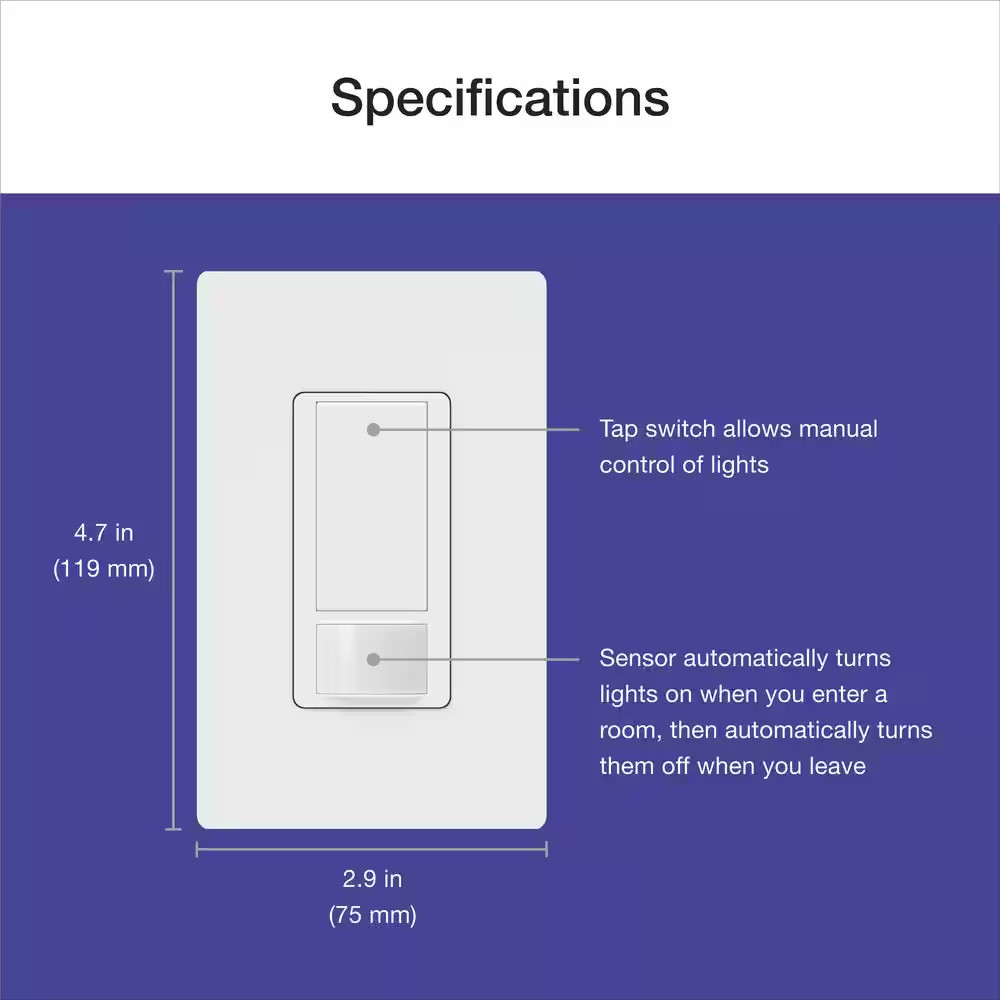 Maestro Motion Sensor Switch, 2 Amp/Single-Pole, White (MS-OPS2-WH-2) (2-Pack)