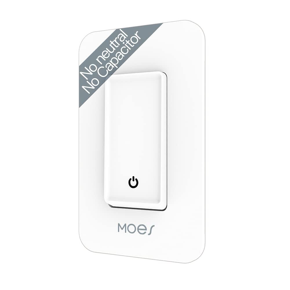 MOES WiFi Smart Light Switch No Neutral Wire Required No Capacitor Alexa Google