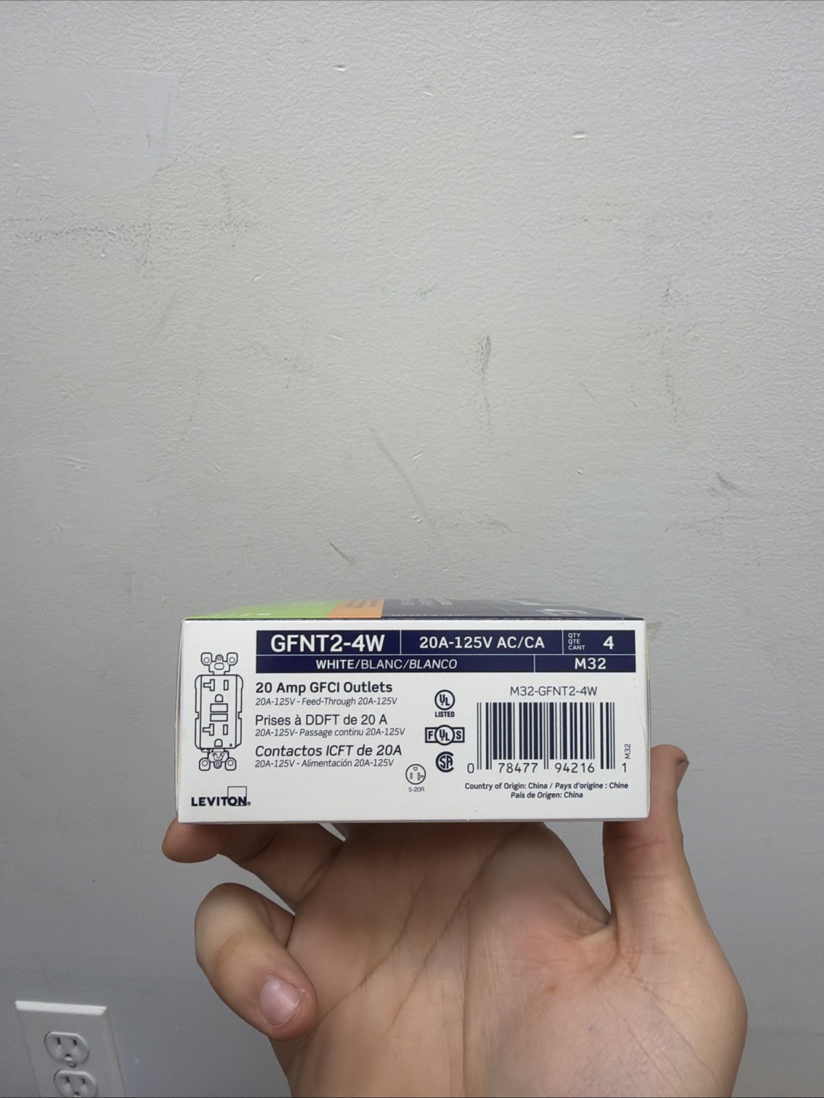 Leviton M32-GFNT2-4W GFCI Outlet- 4 Pack