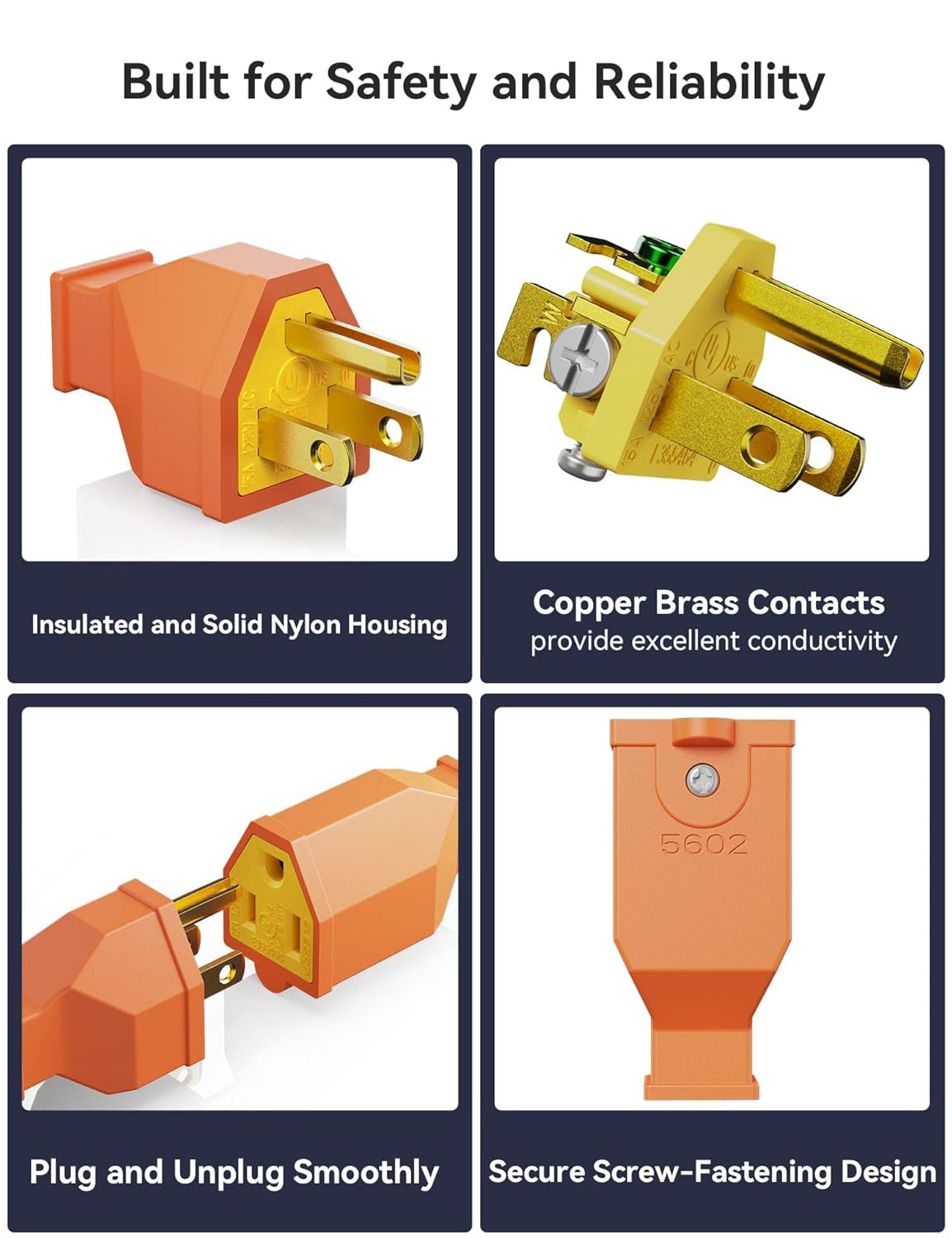 Extension Cord Ends Male and Female Replacement Plug and Connector