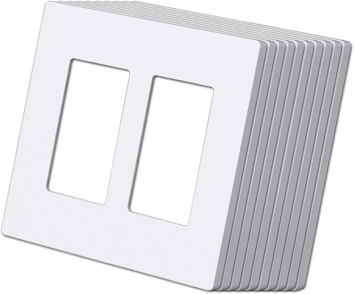 50 Pack 1 Gang Screwless Decorator Wall Plate, USWP6 Gloss Snow White, Decorativ
