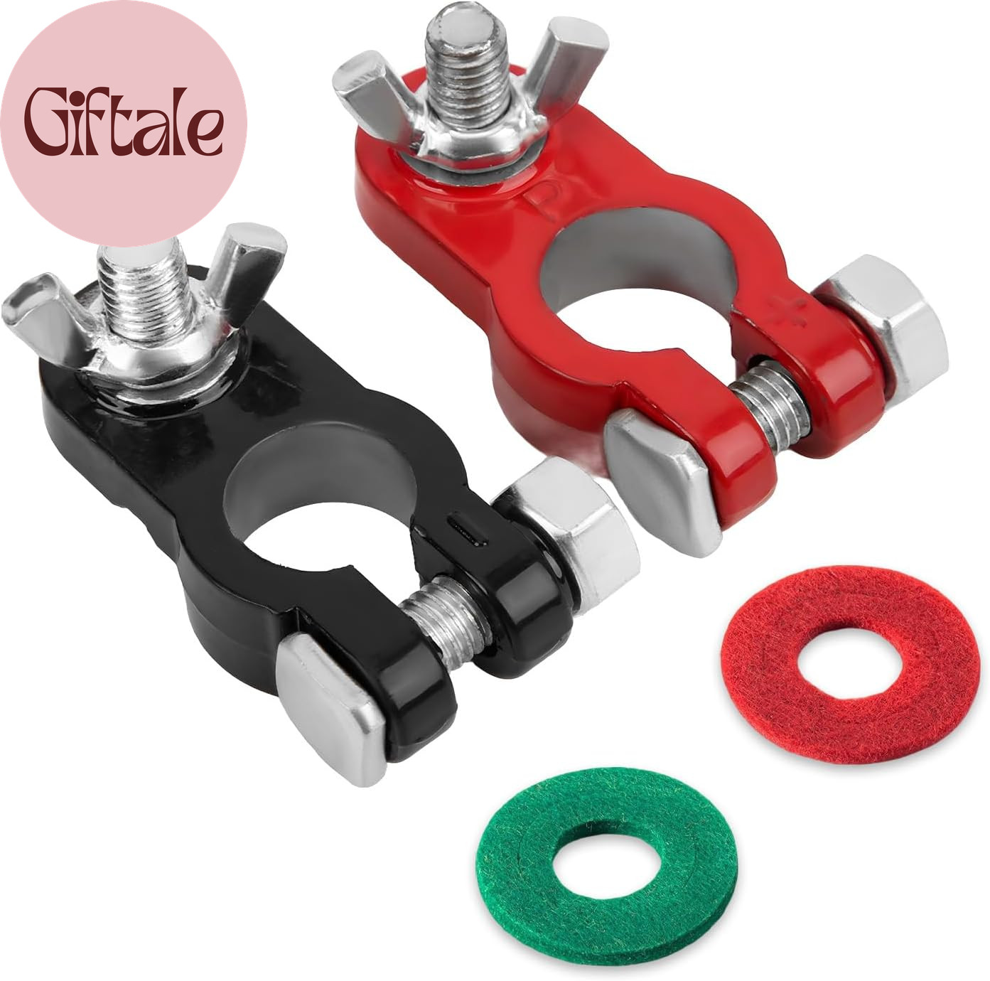 Battery Terminal Connectors, Top Post Battery Terminal Color Coded Clamps Set wi