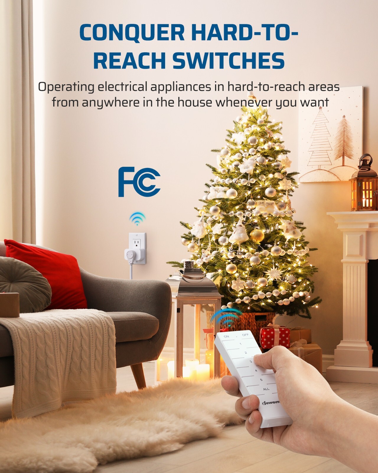 DEWENWILS Indoor Wireless Remote Control Outlet, Remote Light Switch 15A/1875W