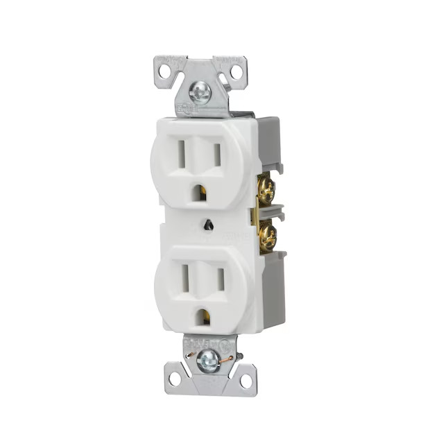 Eaton 15-Amp 125-Volt Commercial Duplex Outlet Receptacles White 10-Pack