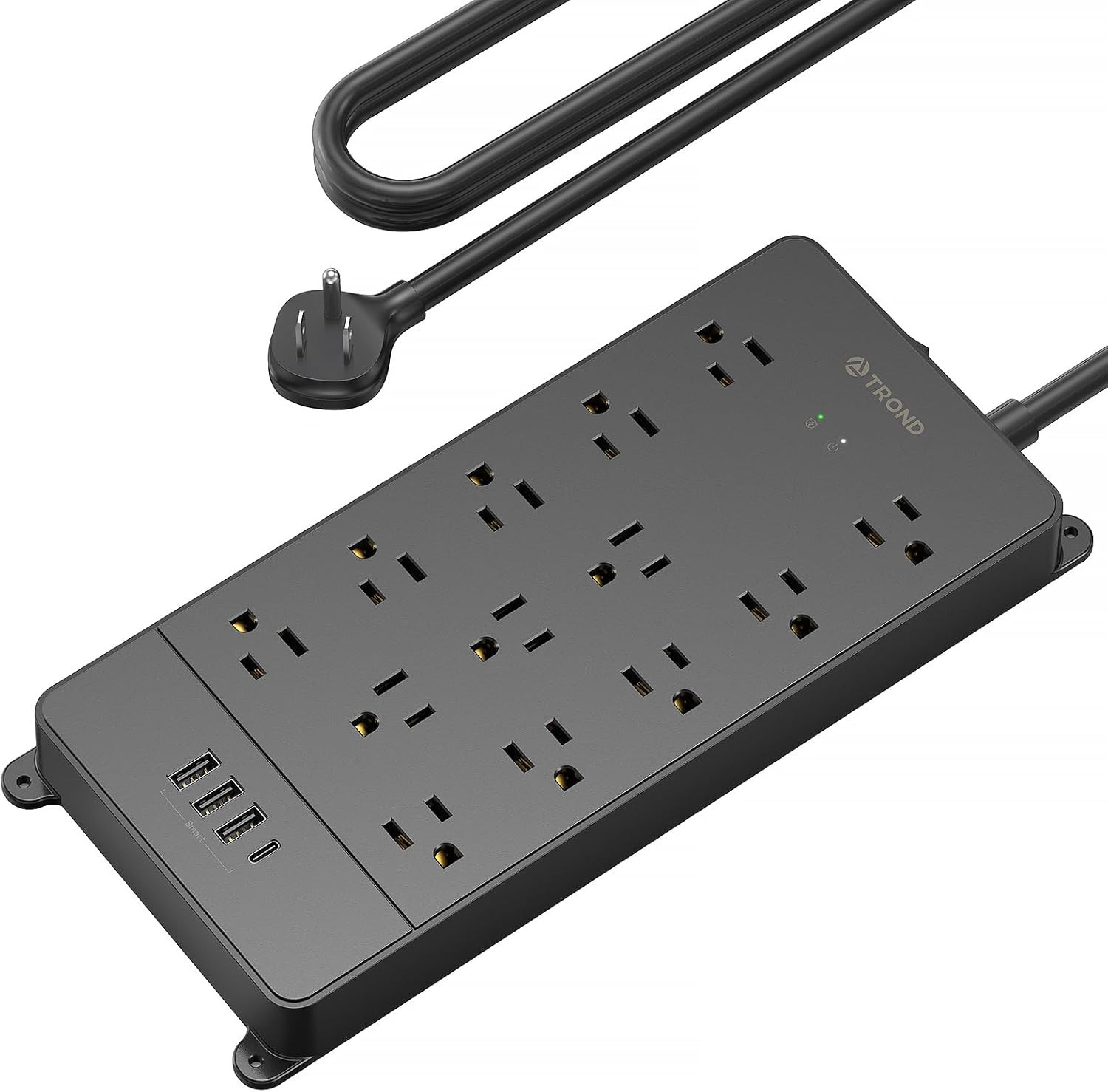 Surge Protector Power Strip, 4000 Joules, ETL Listed, 13 Widely-Spaced Outlets E