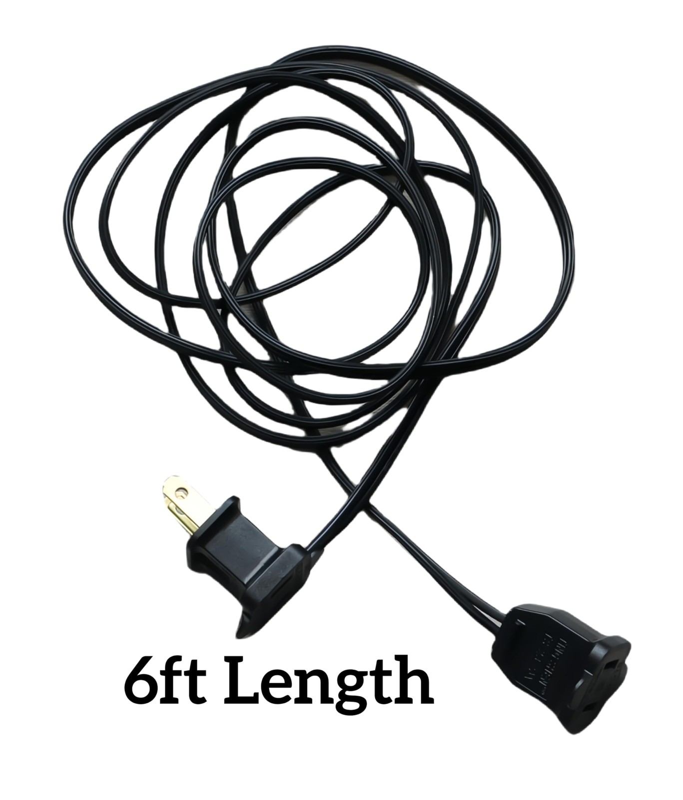 3 Pack 6FT 2Pin Extension Cord For Christmas Lights Indoor Black AC 120 Volts