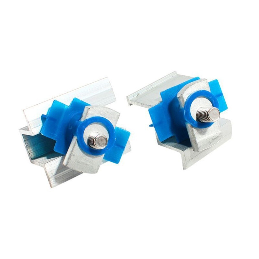 12Pcs Set Aluminium Alloy Clamps Fixture For Mounting-Rail Bracket Solar Panel