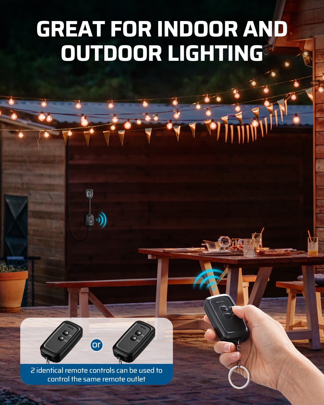 DEWENWILS Outdoor Remote Control Outlet, Indoor Wireless Remote Control Switch