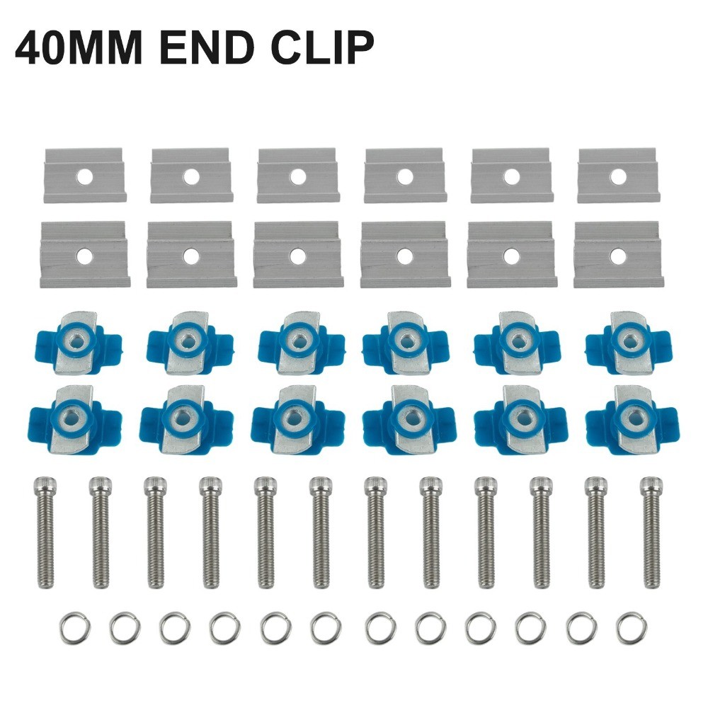 12Pcs Set Aluminium Alloy Clamps Fixture For Mounting-Rail Bracket Solar Panel