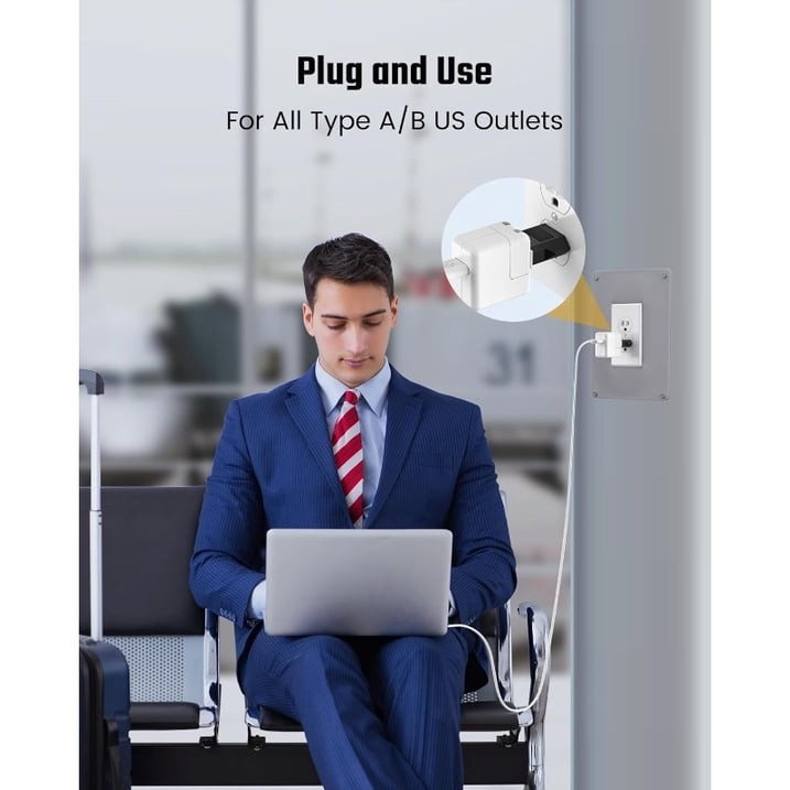 4-Pk EU to US Plug Adapter -Converts 2-Prong Type A for Type C, E, F, L, N Plugs