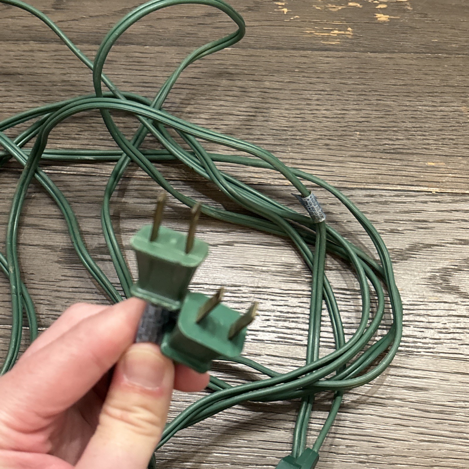 Vintage Set of 2 GE Green Extension Cords. 2 Prong. 9’ Long Each