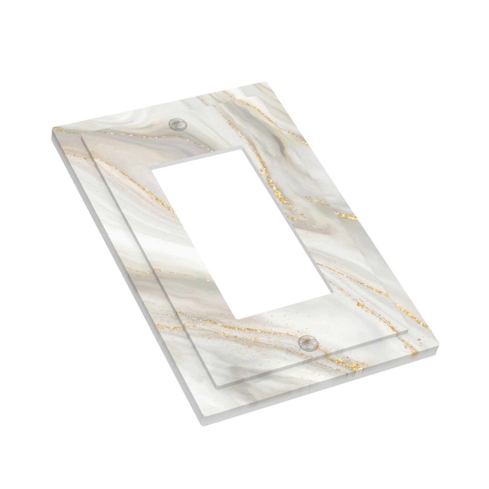 White Gray Gold Marble 1 Gang Single Rocker Light Switch Cover Decorative Wal…