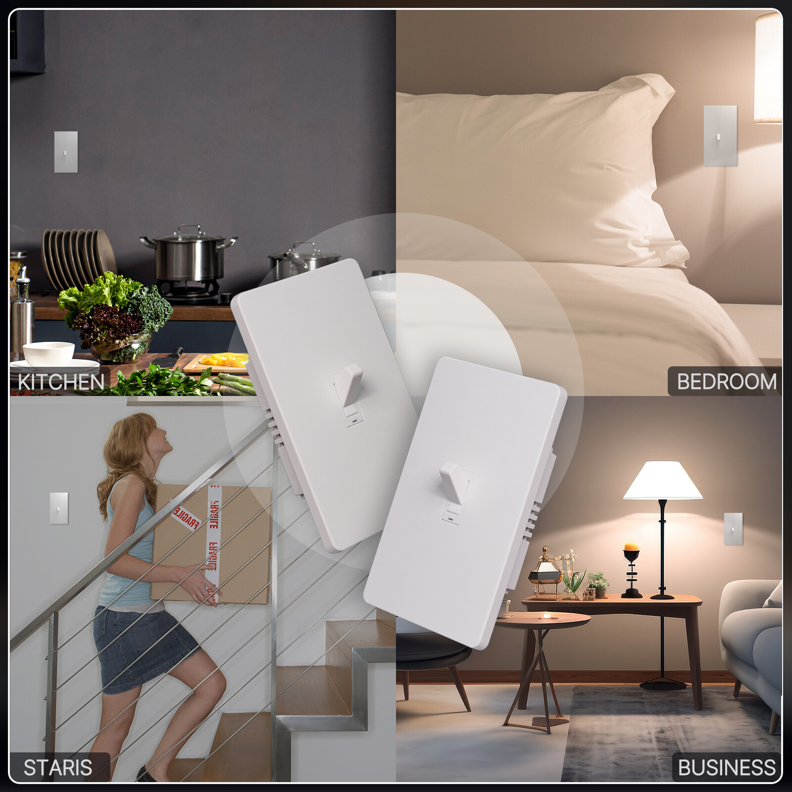MOES WiFi Smart Toggle Switch 3-Way Wall Light Switch Alexa Google APP Timer