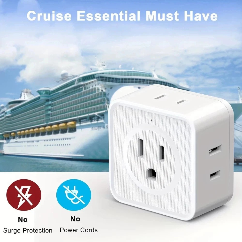 5 Way Multi Plug Outlet Extender, Wall Outlet Expander, Small Electrical Outlet