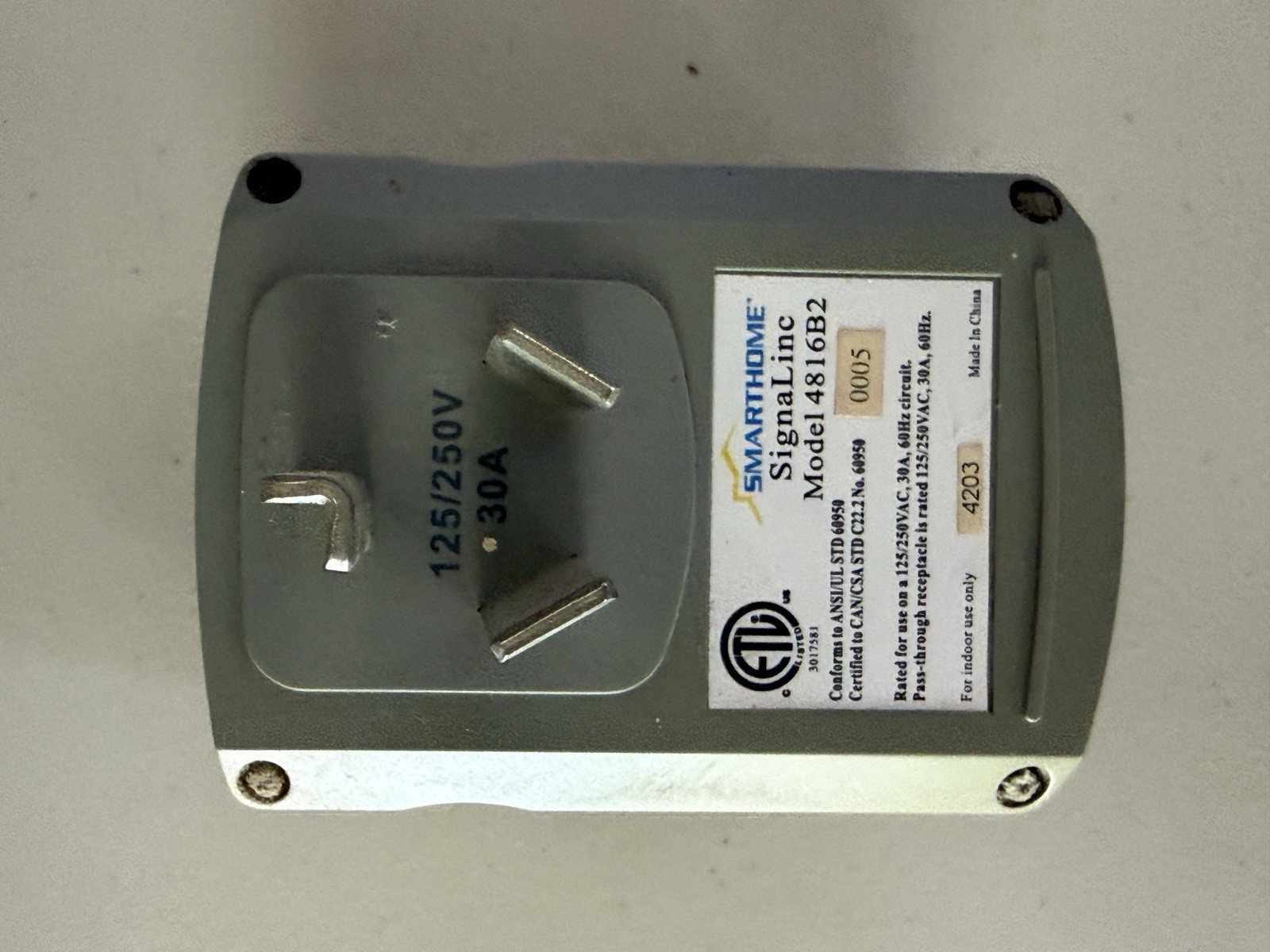 Smarthome 4816B2 Signalinc Passive Repeater 30A 125V 250V