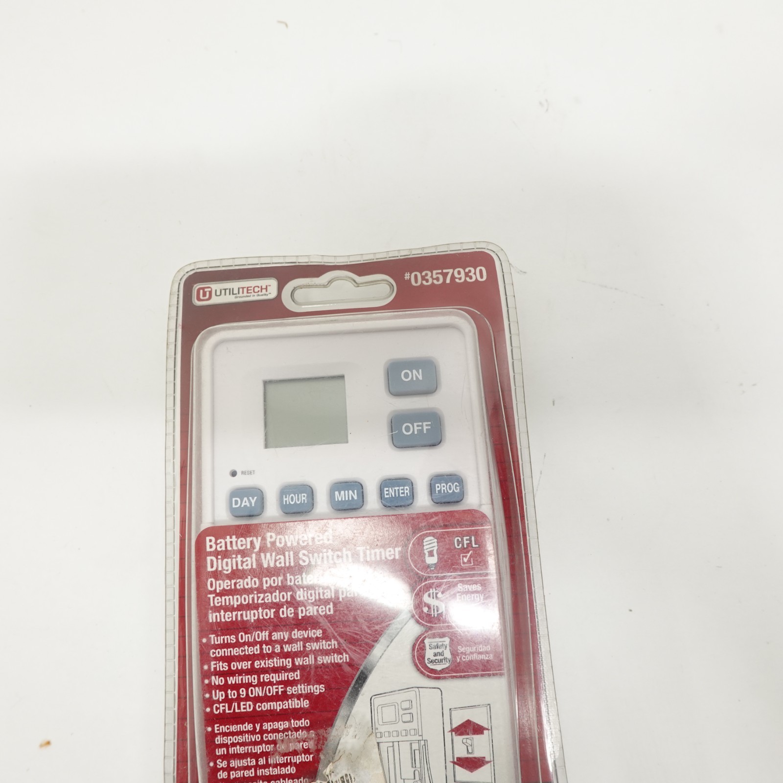NEW UTILITECH Battery Powered Digital Wall Switch Timer #0357930