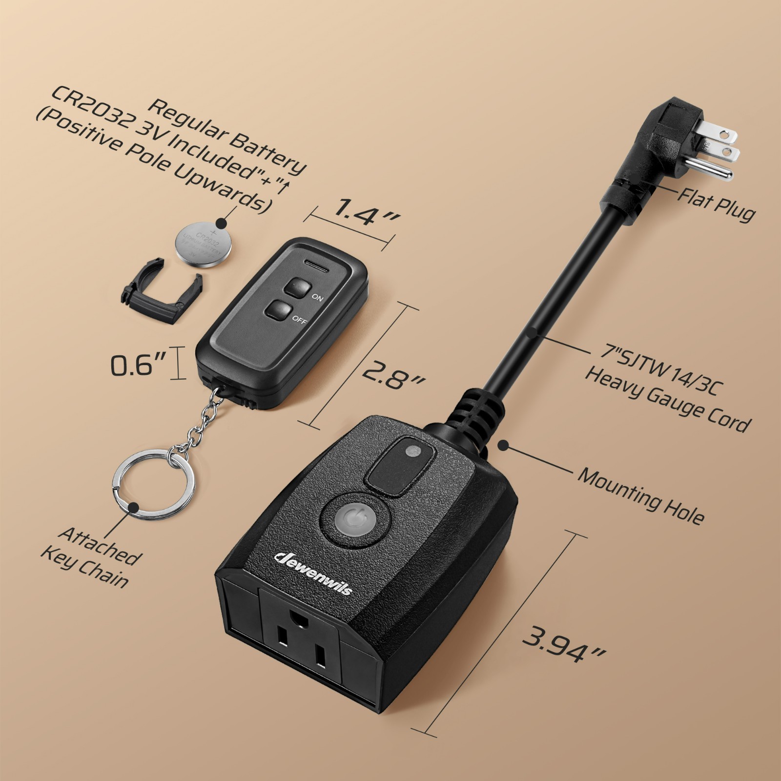 DEWENWILS Outdoor Remote Control Outlet, Indoor Wireless Remote Control Switch