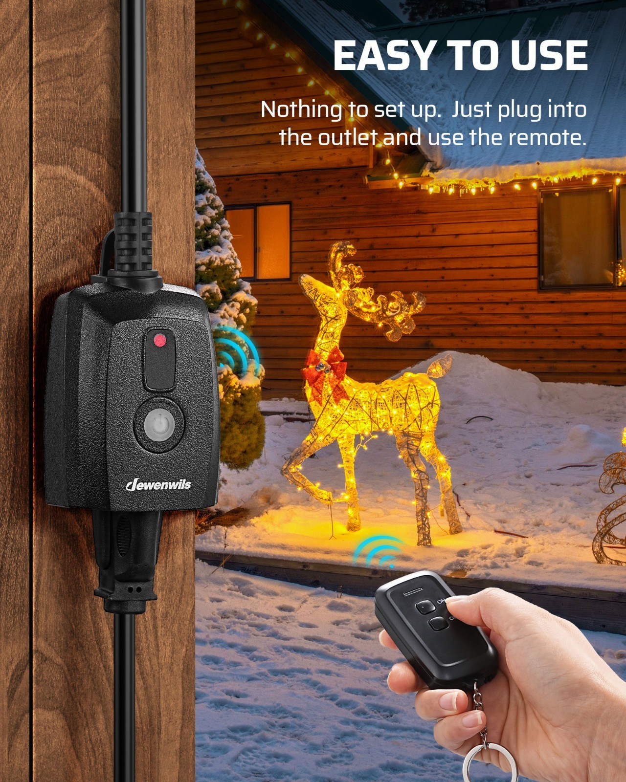 DEWENWILS Outdoor Remote Control Outlet, Indoor Wireless Remote Control Switch