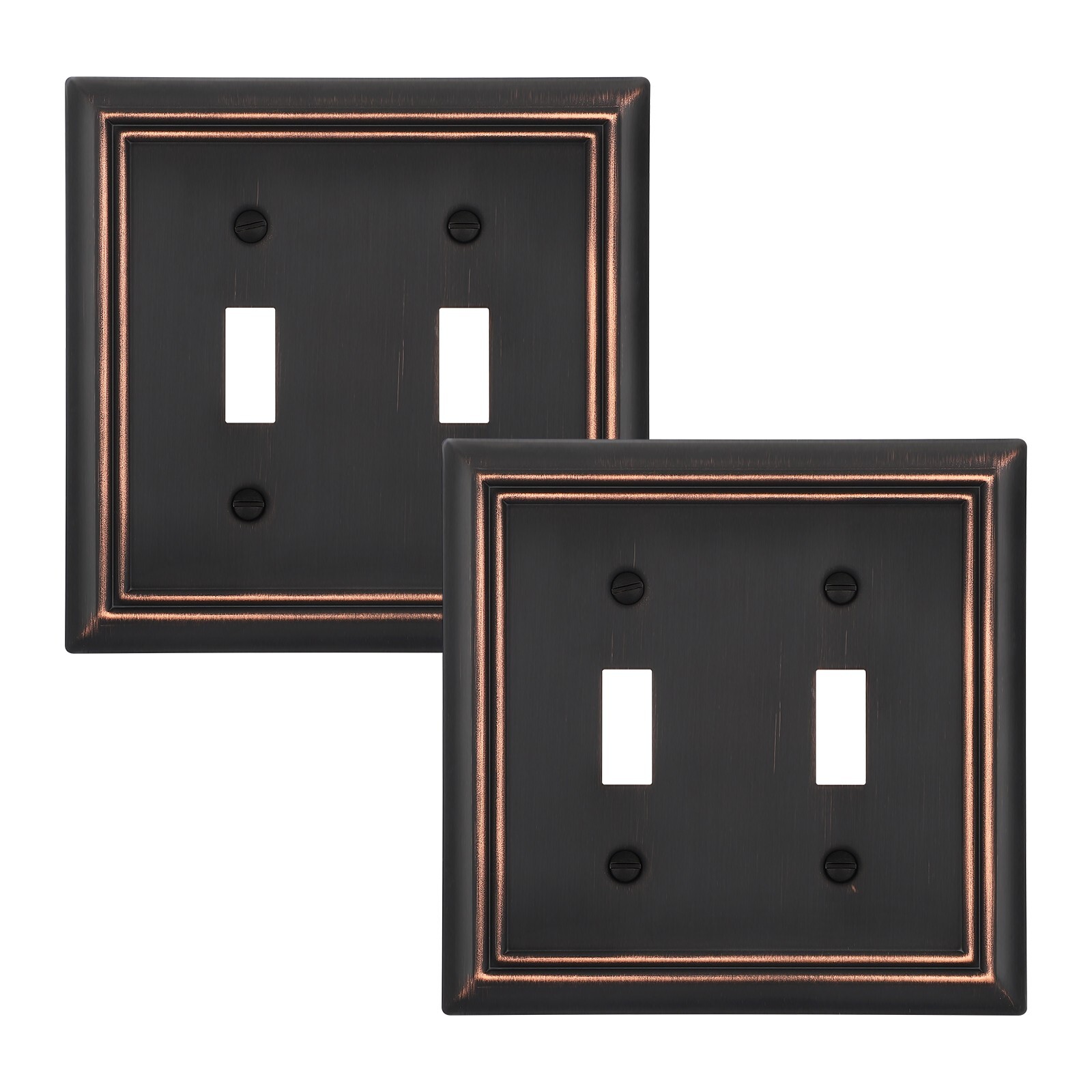 DEWENWILS Double Toggle Wallplates, Aged Bronze Light Switch Covers, 2 Pack